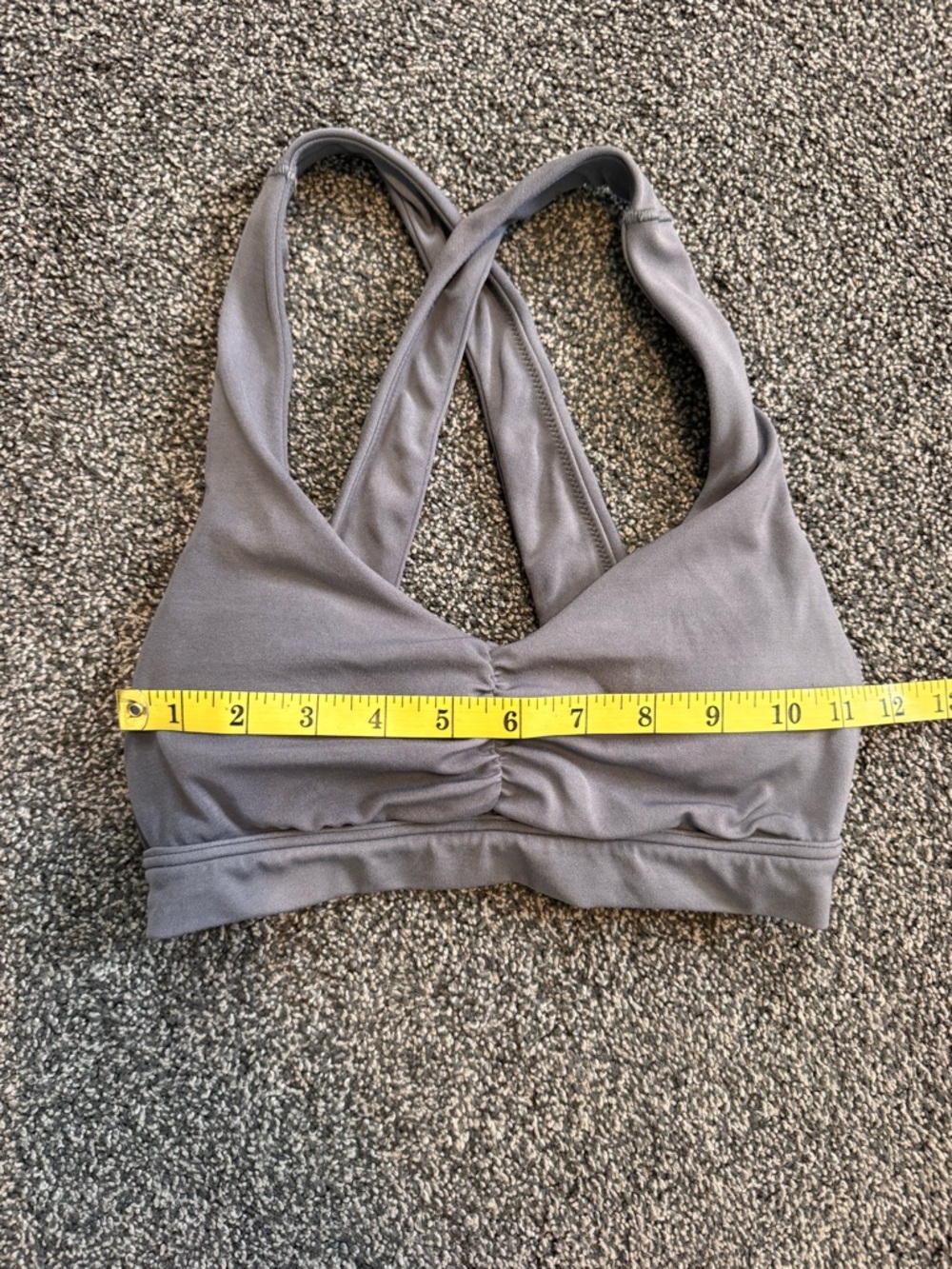 Offline by Aerie Women's Gray Ruched V-Neck/Back Sports Yoga Pilates Bra Size XS - Picture 6 of 6